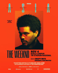 Танилцуулгад хавсаргасан The Weeknd Asia тоглолтын эх постер